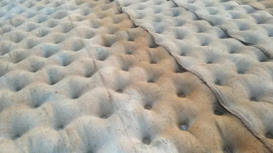 Jute open hole concrete mattress